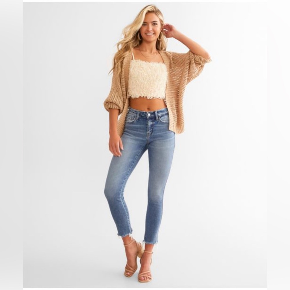 Flying monkey‎ women’s size 26 high waisted, distressed jeans with frayed hem